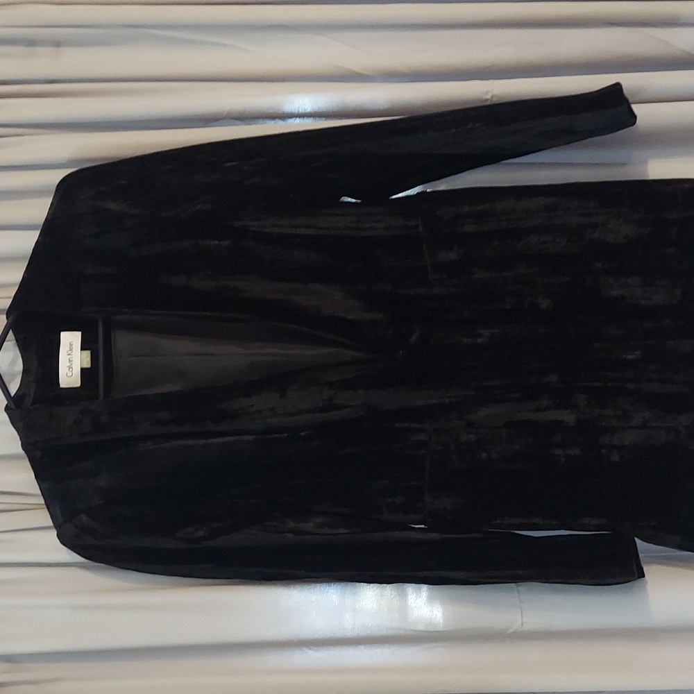 NWOT Calvin Klein Black Crushed Velvet Blazer